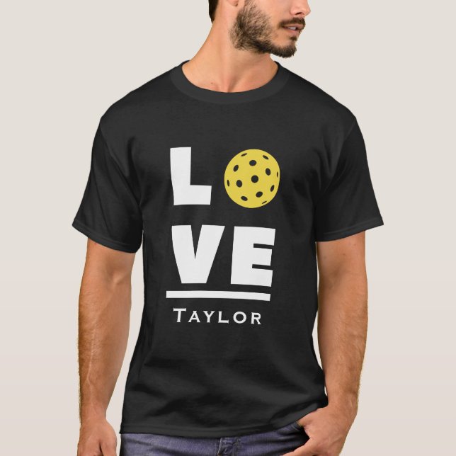 T-shirt Amour Et Vive Pickleball Fan De Sport Nom Personna (Devant)