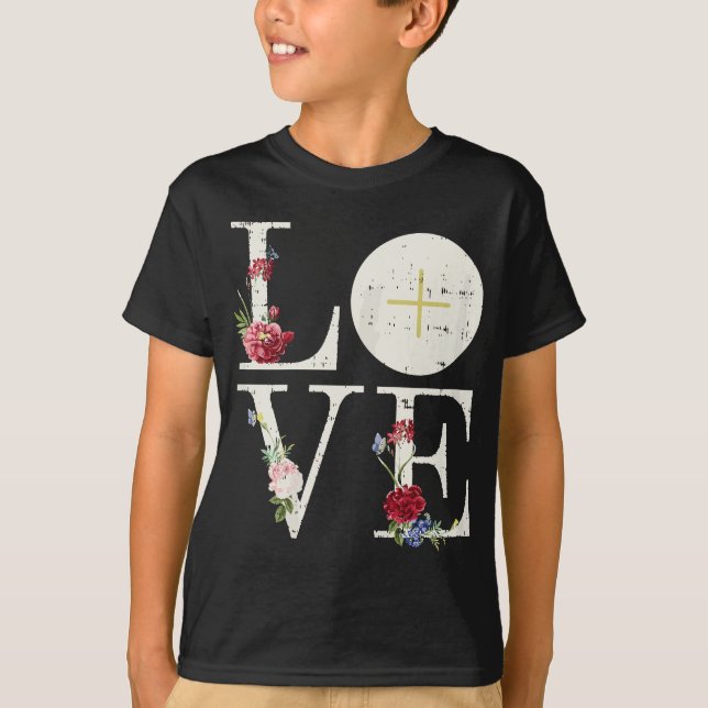 T-shirt Amour Eucharistie Première Communion Sainte Cath c (Devant)