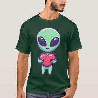 T-shirt Amour extraterrestre dans l'amitié et les cœurs de