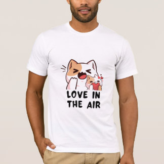 T-shirt Amour Félin Flottant