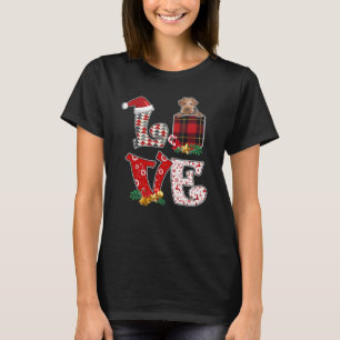 T-shirt Amour Fil Fox Terrier Xmas Poche Plaid Noël