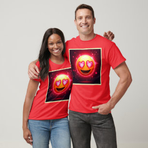 T-shirt Amour Frappé Coeurs Emoji