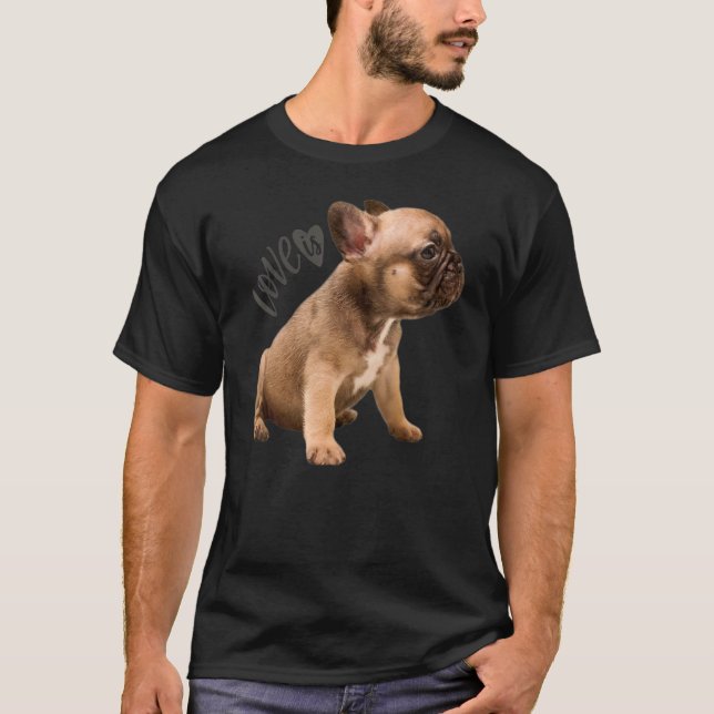 T-shirt Amour French Bulldog Frenchie Maman Papa Chien Chi (Devant)