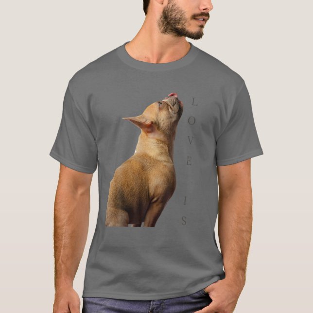 T-shirt Amour French Bulldog Frenchie Maman Papa Chien Chi (Devant)