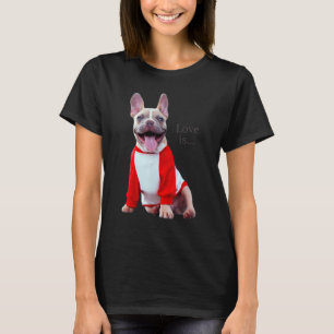 T-shirt Amour French Bulldog Frenchie Maman Papa Chien Chi