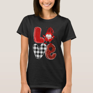 T-shirt Amour Gnome Valentines Jour Squad Leopard Plaid Ma