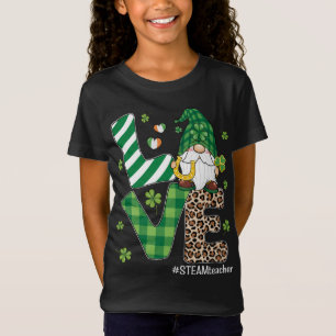 T-Shirt Amour Gnomes STEAM Enseignant Jour de la Saint Pat