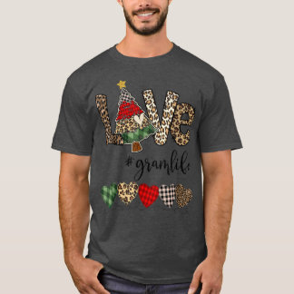 T-shirt Amour Gram Life Coeur Noël Arbre Leopard Plaid