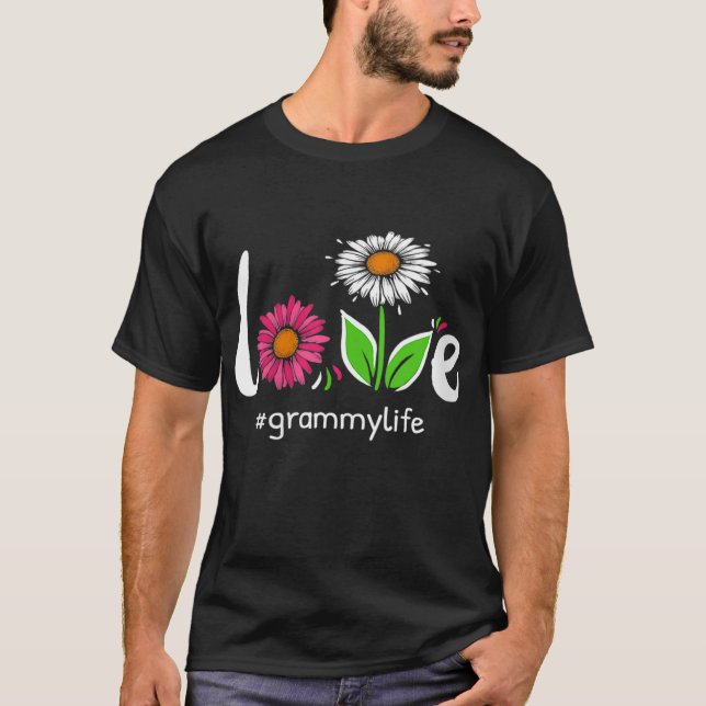 T-shirt Amour Grammy Vie Florale Grand-mère mignonne C (Devant)