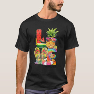 T-shirt Amour Grand-mère Vie été Hawaii Beach Femmes