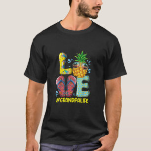 T-shirt Amour Grand-Père Vie Flip Flops Hippie Ananas Summ