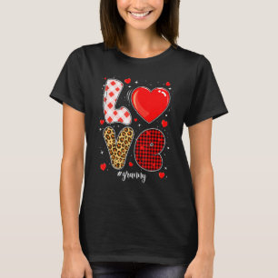 T-shirt Amour Granny Buffalo Plaid Leopard Valentine Mère