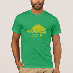 T-shirt Amour grunge d'Eugene de castor de drapeau d'état