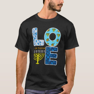 T-shirt Amour Hanukkiah Menorah Juif Hanoukka Chanukah Men