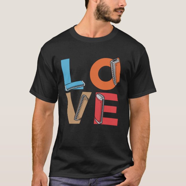 T-shirt Amour Harmonicas Harmonica Player Harmonicist Harm (Devant)