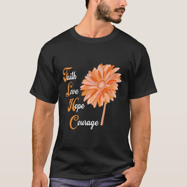T-shirt Amour Hope Courage Aml Sensibilisation à la leucém (Devant)