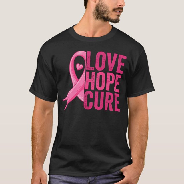 T-shirt Amour Hope Cure Cancer du sein Mois de sensibilisa (Devant)