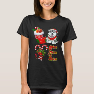 T-shirt Amour Husky Chien Noël Lumière Drôle Chien animal