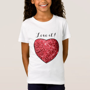 T-Shirt Amour il copie rouge de coeur de parties