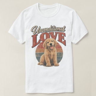 T-shirt Amour Inconditionnel de Rétro Golden Retriever