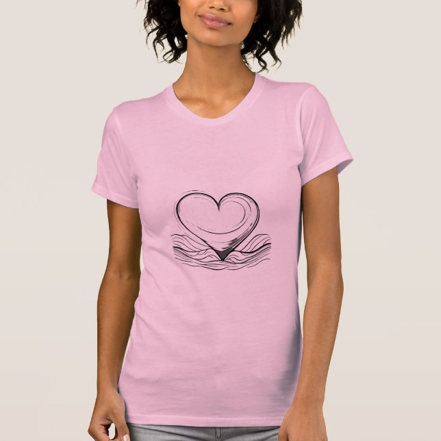 T-shirt Amour indestructible : Coeur Détail Chemise (Devant)