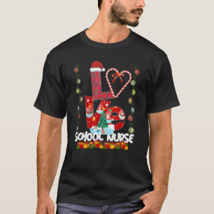 T-shirt Amour Infirmière Chapeau de Père Noël Bonbon Xmas
