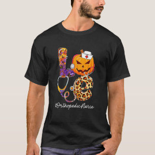 T-shirt Amour Infirmière Orthopédique Citrouille Stéthosco