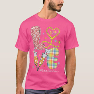 T-shirt AMOUR Infirmière pédiatrique Stethoscope léopard d