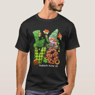 T-shirt Amour Infirmière pédiatrique Vie Gnomes Jour de la
