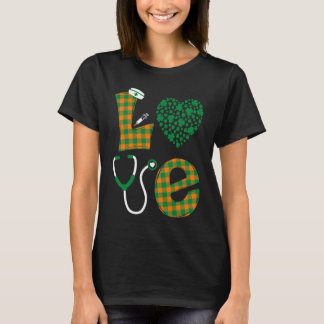 T-shirt Amour Infirmière Vie St Patrick's Irlandais Trèfle