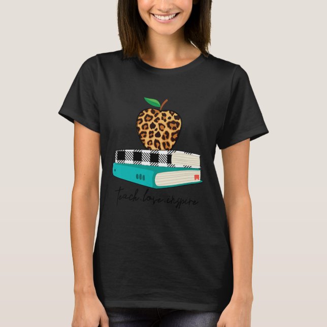 T-shirt Amour Inspirer Empreinte de léopard Apple Enseigna (Devant)