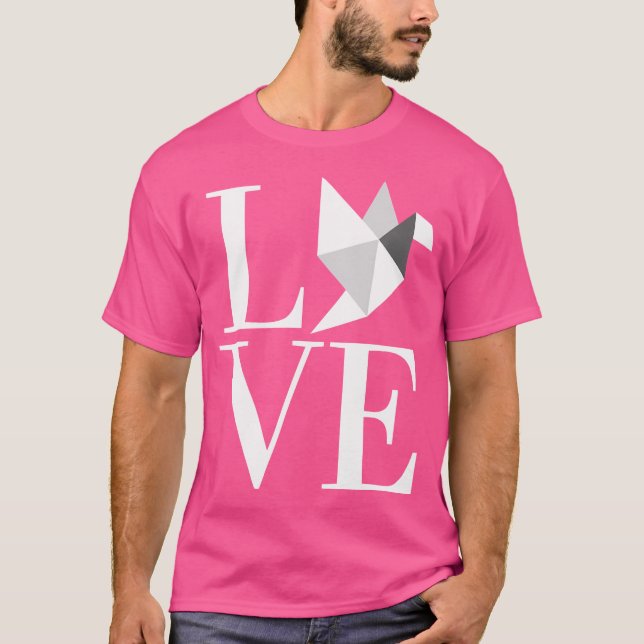 T-shirt Amour Japonais Origami Oiseau Art Hobby (Devant)
