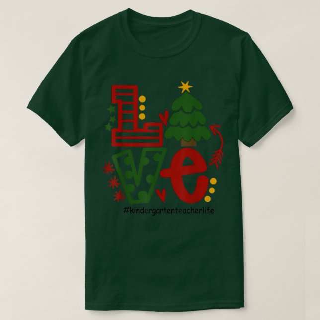 T-shirt Amour jardin d'enfants Noël Arbre de Noël Décorati (Design devant)