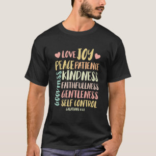 T-shirt Amour Joie Paix Patience Douceur Bible Verse Jésus