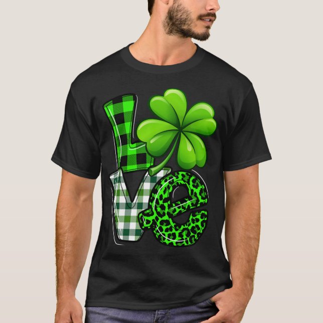 T-shirt Amour Jour de la Saint Patrick jumeler Shamrock de (Devant)