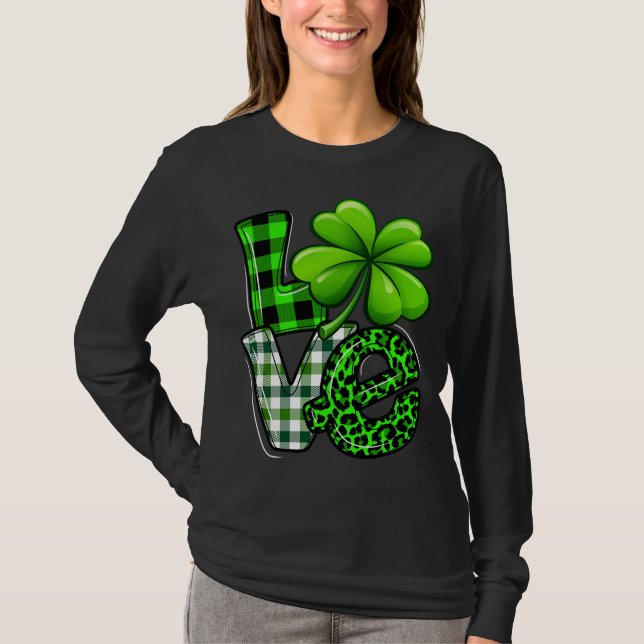 T-shirt Amour Jour de la Saint Patrick jumeler Shamrock de (Devant)