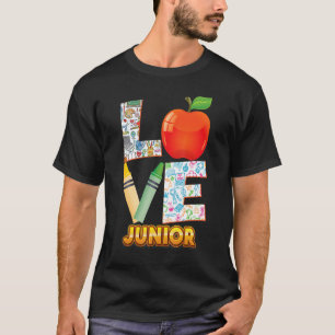 T-shirt Amour Junior Enfant Élève Enseignant Retour À L'éc