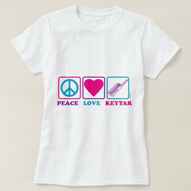 T-shirt Amour Keytar de paix (Design devant)