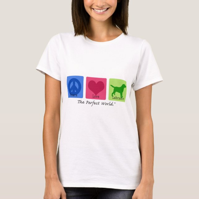 T-shirt Amour labrador retriever de paix (Devant)