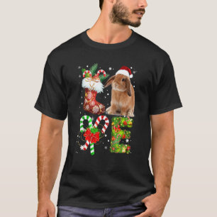 T-shirt Amour Lapin Noël Lumière Amusant Amoureux des anim
