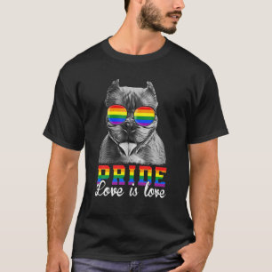 T-shirt Amour LGBT Fierté L'Amour Pitbull Chien