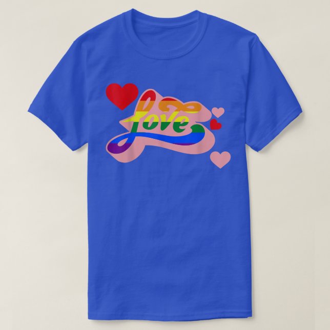 T-shirt Amour LGBT-Q Retro Gay pride drapeau arc-en-ciel A (Design devant)