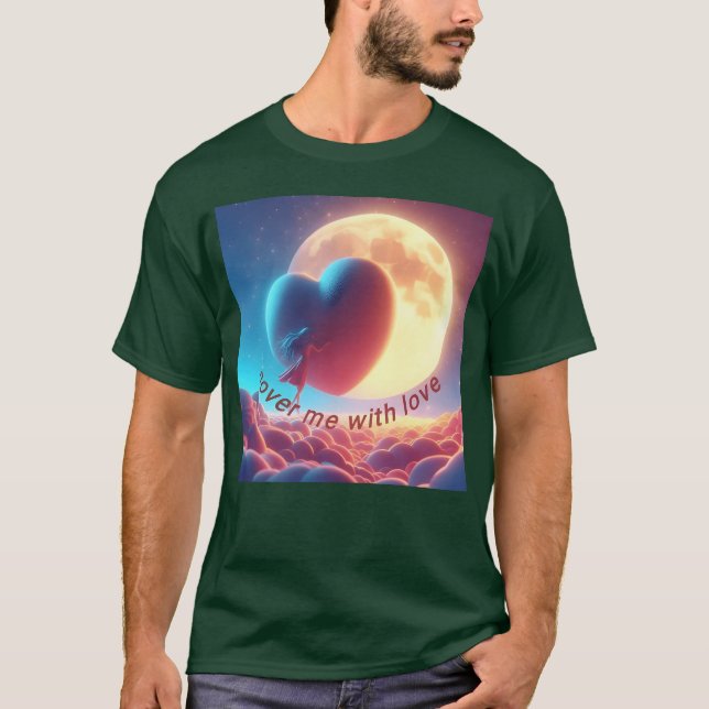 T-shirt Amour lune rétro (Devant)