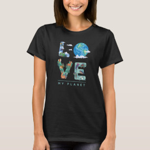 T-shirt Amour Ma Planète Jour des terres Environnement Cha