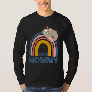 T-shirt Amour Maman Arc-En-Ciel Sloth Mama Et Baby Sloth