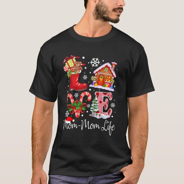 T-shirt Amour Maman-Maman Vie Noël Grand-mère Cadeau (Devant)