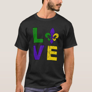 T-shirt Amour Mardi Gras Gras Mardi Fleur De Lis Carnaval