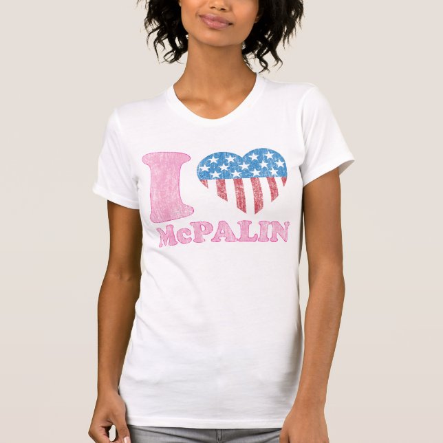 T-shirt Amour McPalin, McCAIN PALIN Etats-Unis IHeart du (Devant)