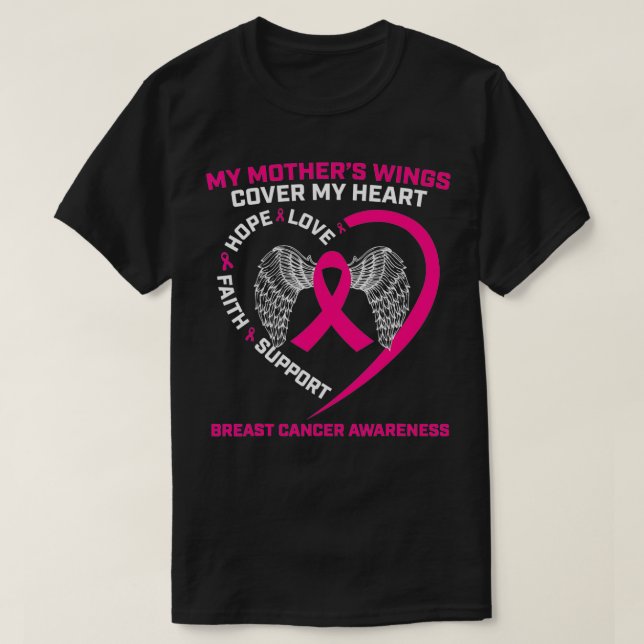 T-shirt Amour Mémoire Cadeaux Mère Mère Pink Cancer du Sei (Design devant)