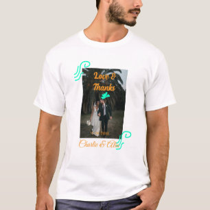 T-shirt Amour & merci mariage couple photo moderne ajouter